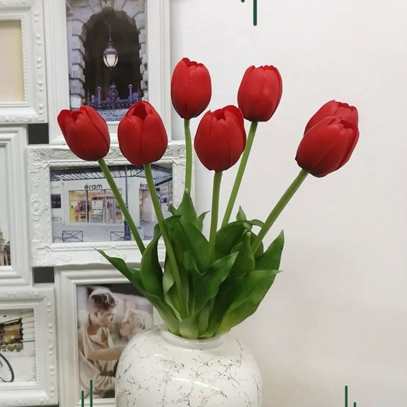 Искусственные цветы в Пензе | Цветы искусственные «Тюльпаны», красные, букет