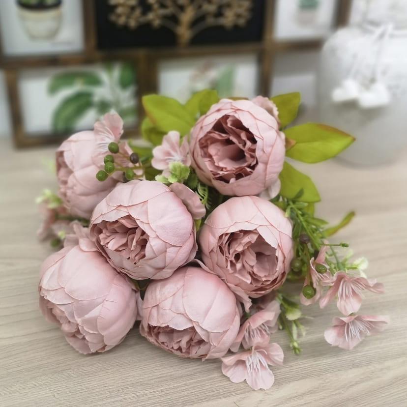 Искусственные цветы в Пензе | Цветы искусственные «Пионы», розовый, винтаж, букет