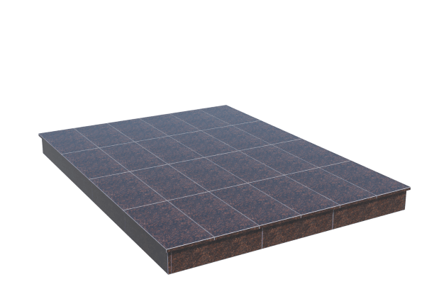 Площадки на могилу в&nbsp;Пензе | Площадка с вертикальной (15 см) облицовкой Дымовским гранитом