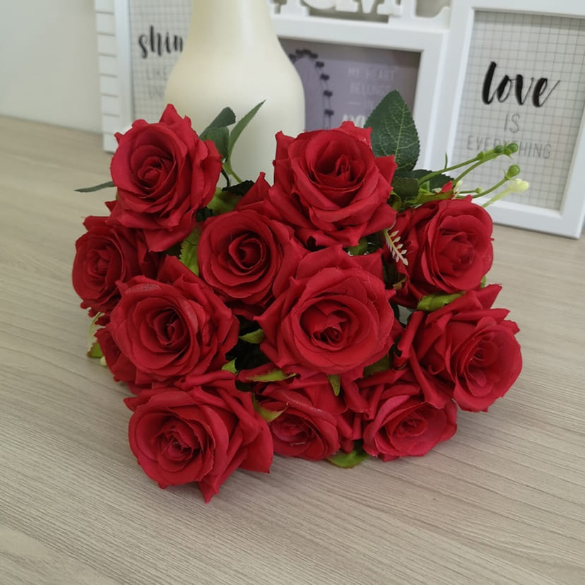 Искусственные цветы в Пензе | Цветы искусственные «Розы острые», красные, букет