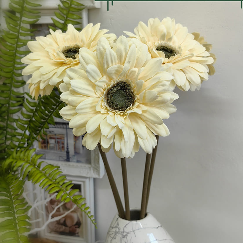 Искусственные цветы в Пензе | Цветок искусственный «Гербера», молочно-персиковая, одиночный