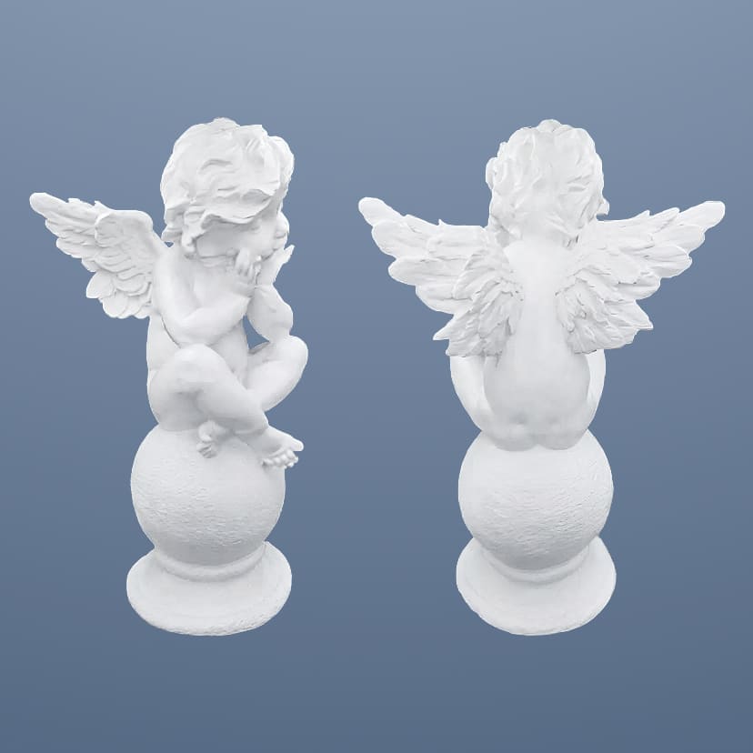 Скульптуры из искусственного мрамора на памятник в Пензе | Скульптура ангел на шаре №1