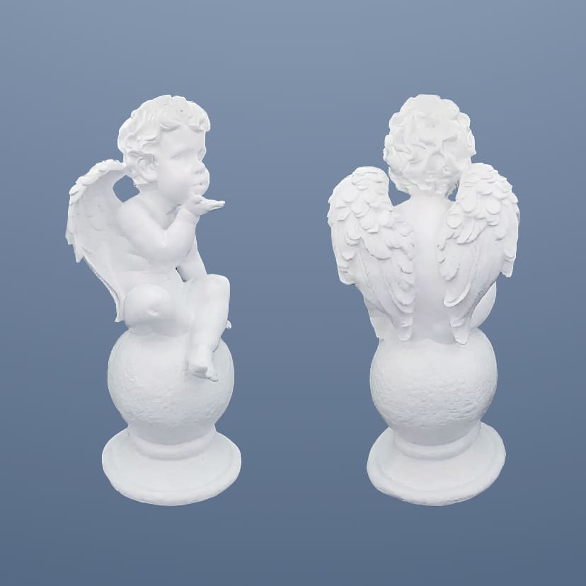 Скульптуры из искусственного мрамора на памятник в Пензе | Скульптура ангел на шаре №2