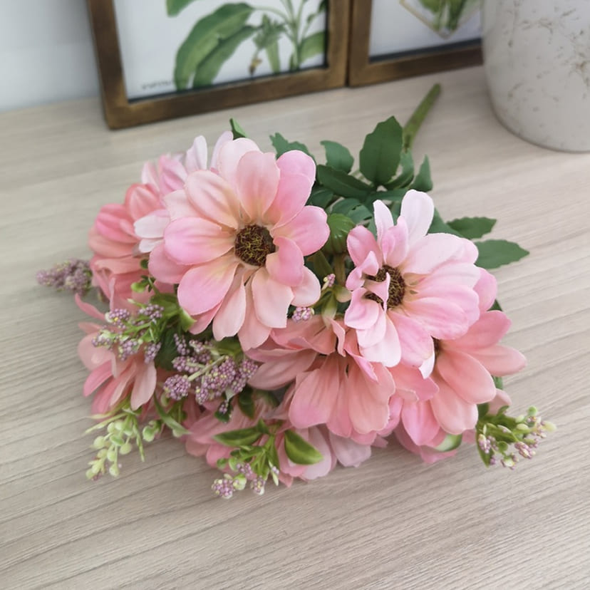 Искусственные цветы в Пензе | Цветы искусственные «Ромашки с бутонами», розовые, букет