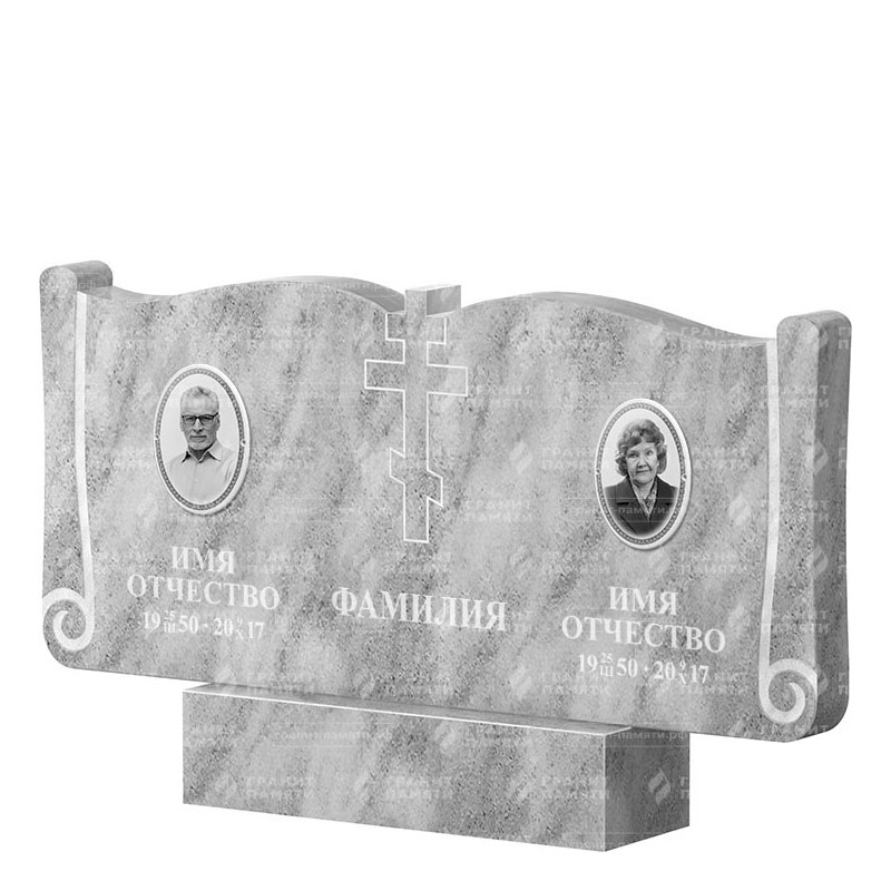 Памятники из мрамора в Пензе | Двойной мраморный памятник ФМ-263