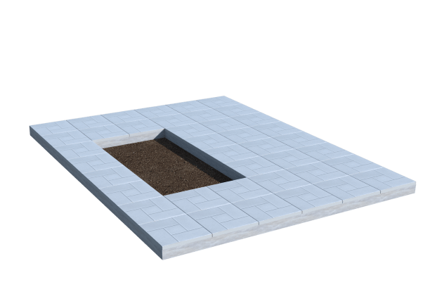 Площадки на могилу в&nbsp;Пензе | Площадка с тротуарной плиткой (под цветник)