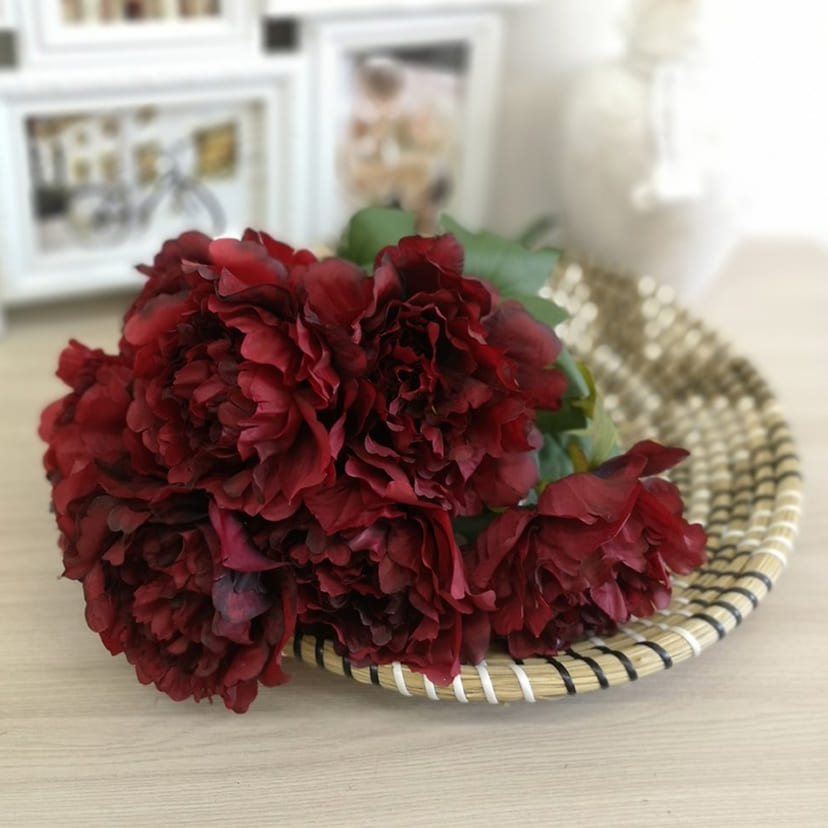 Искусственные цветы в Пензе | Цветы искусственные «Пионы», бордовые, букет