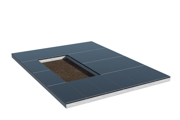 Площадки на могилу в&nbsp;Пензе | Площадка с облицовкой гранитом Габбро (под цветник)