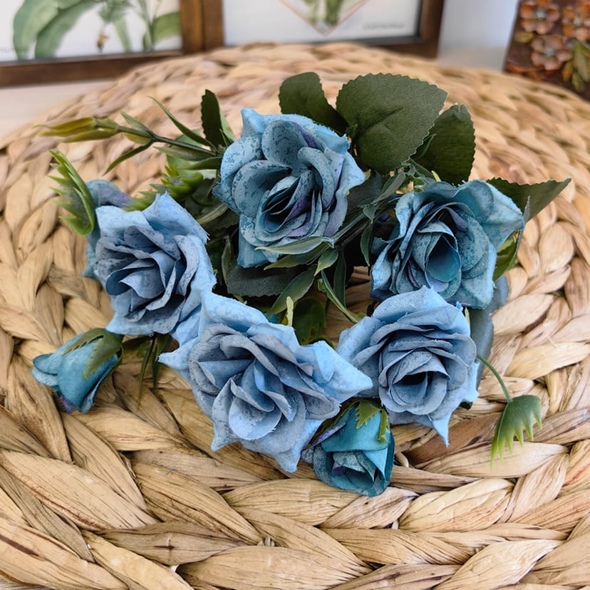 Искусственные цветы в Пензе | Цветы искусственные «Розы», синие, букет