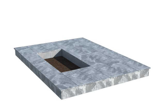 Площадки на могилу в&nbsp;Пензе | Площадка с вертикальной (15 см) мраморной облицовкой (под цветник)