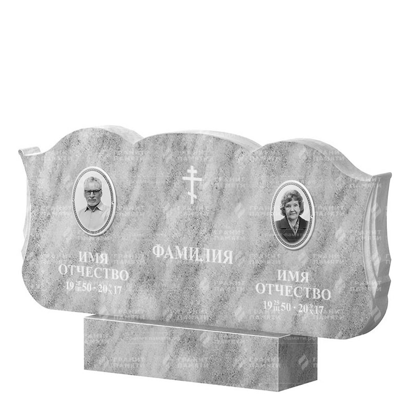 Памятники из мрамора в&nbsp;Пензе | Двойной мраморный памятник ФМ-261