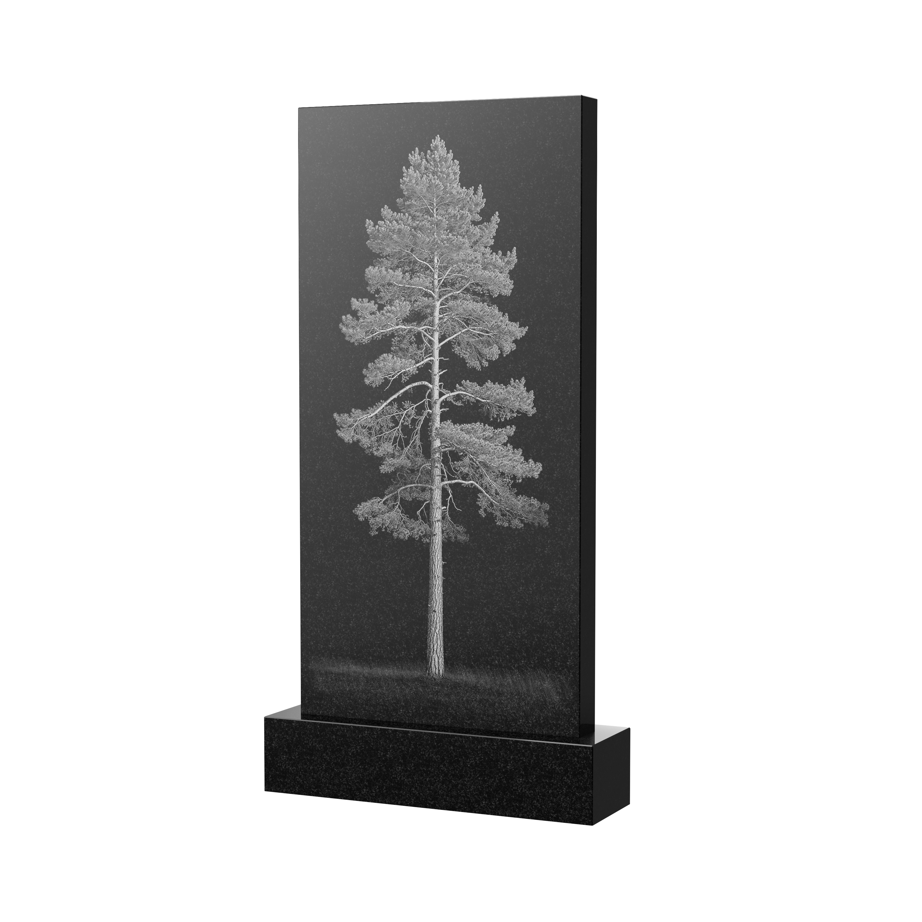 Оборотная сторона | Оформление оборотной стороны стелы с сосной, рисунок ОБ-054