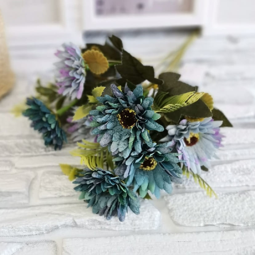 Искусственные цветы в Пензе | Цветы искусственные «Ромашки», фиолетово-голубые, букет