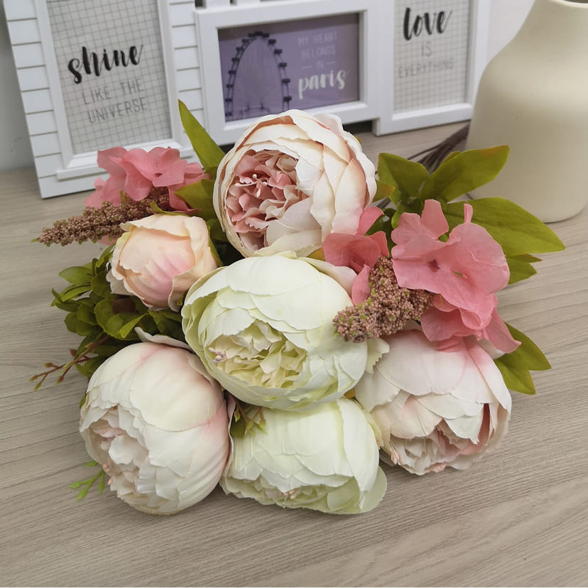 Искусственные цветы в Пензе | Цветы искусственные «Пионы», молочно-розовые, букет