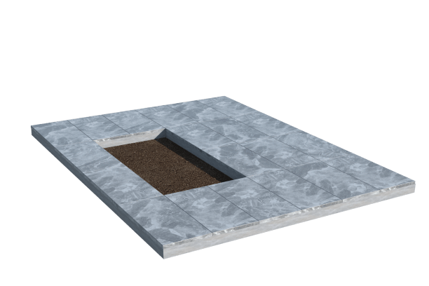 Площадки на могилу в&nbsp;Пензе | Площадка с мраморной облицовкой (под цветник)