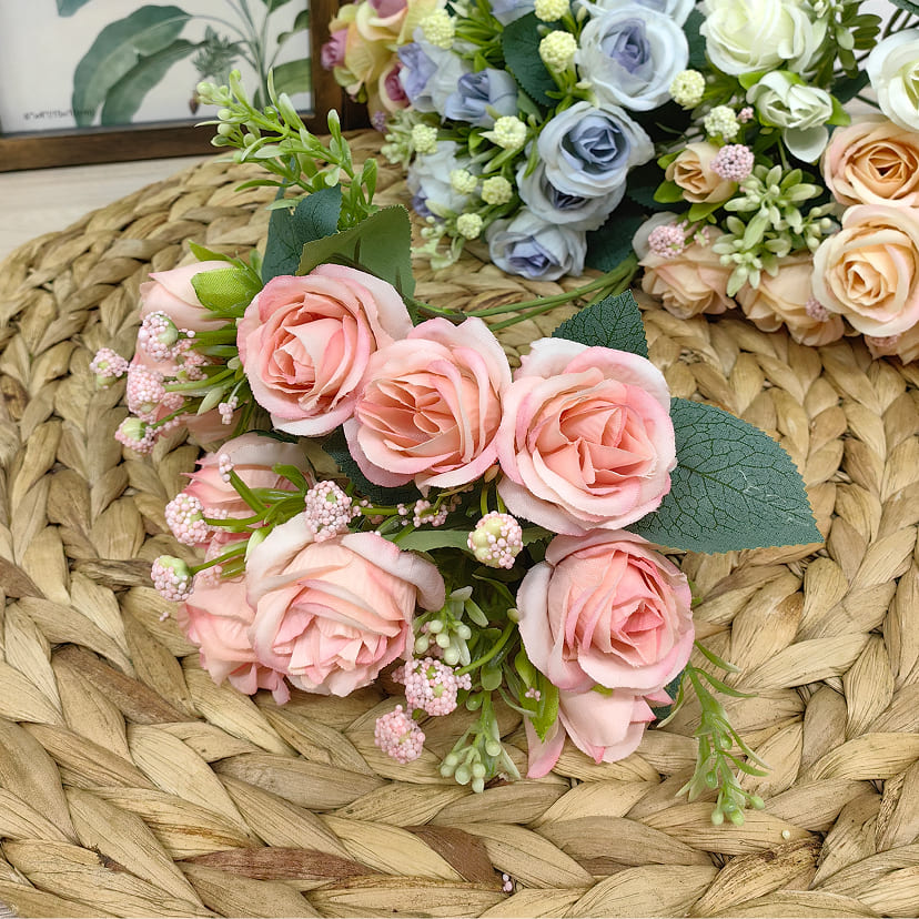 Искусственные цветы в Пензе | Цветы искусственные «Розы», нежно-розовые, букет