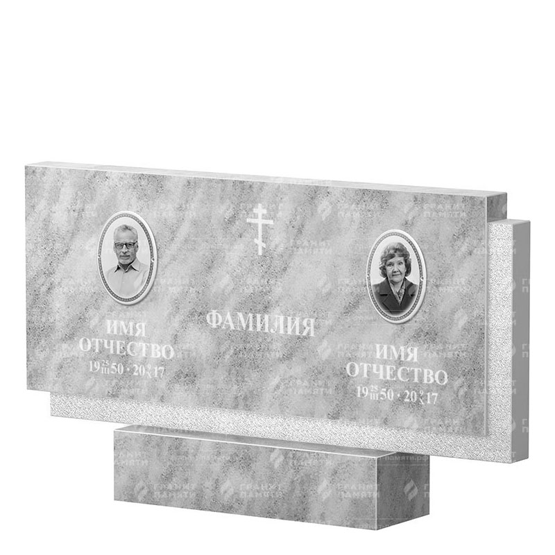 Памятники из мрамора в Пензе | Двойной мраморный памятник ФМ-132
