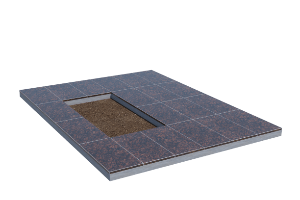 Площадки на могилу в&nbsp;Пензе | Площадка с облицовкой Дымовским гранитом (под цветник)