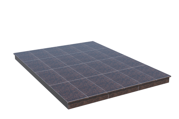 Площадки на могилу в&nbsp;Пензе | Площадка с вертикальной (10 см) облицовкой Дымовским гранитом